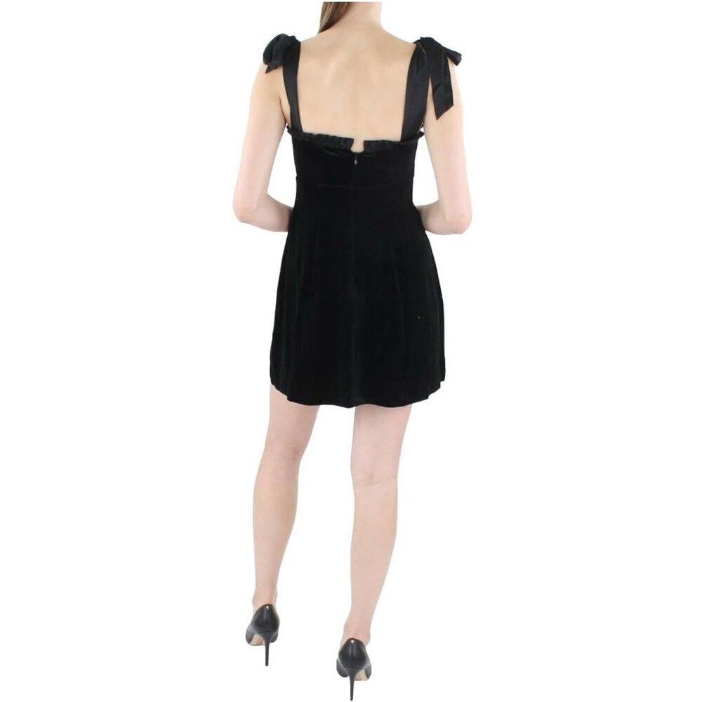 2/$30 NWT Danielle Bernsten Velvet Mini Ruffle Apron Cocktail LBD #A1591- 92 - Picture 4 of 9